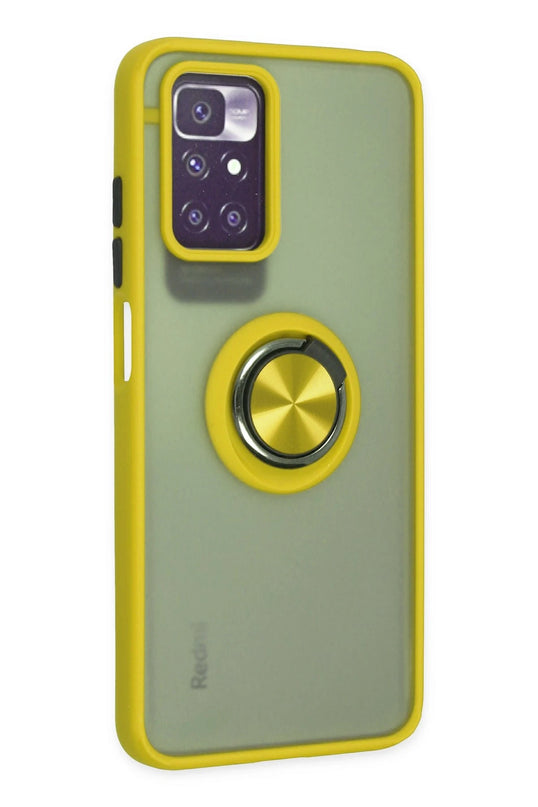 Xiaomi Redmi 10 2022 Montreal Yüzüklü Silikon Kapak Kılıf - Sarı 2