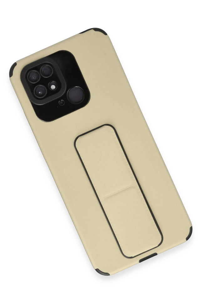 Xiaomi Redmi 10C Mega Standlı Silikon Kılıf - Gold 3