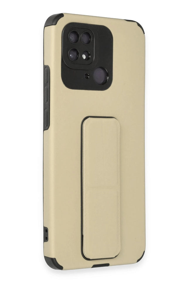 Xiaomi Redmi 10C Mega Standlı Silikon Kılıf - Gold