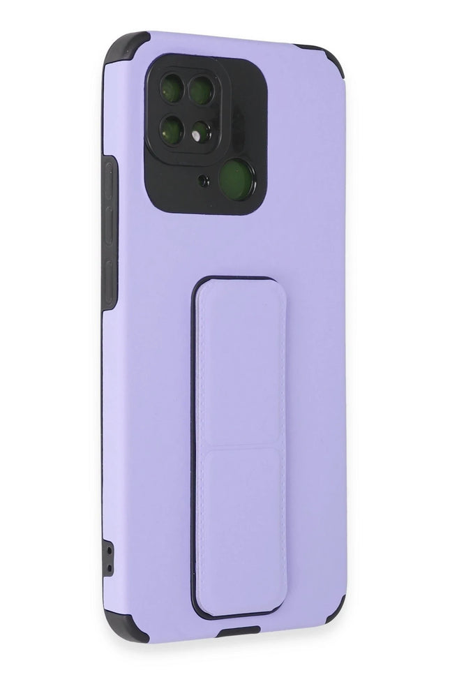 Xiaomi Redmi 10C Mega Standlı Silikon Kılıf - Lila