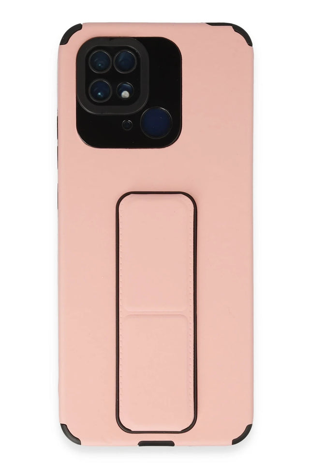 Xiaomi Redmi 10C Mega Standlı Silikon Kılıf - Pudra 2
