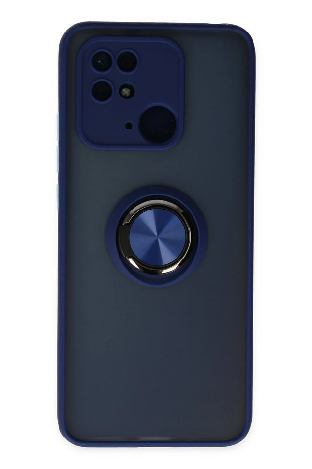 Xiaomi Redmi 10C Montreal Yüzüklü Silikon Kapak Kılıf - Lacivert