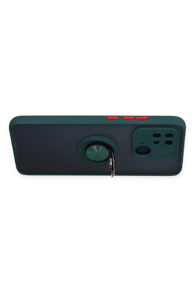 Xiaomi Redmi 10C Montreal Yüzüklü Silikon Kapak Kılıf - Yeşil 3