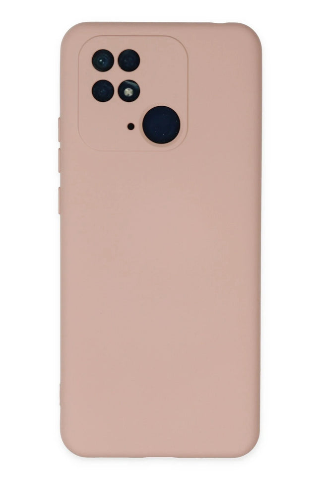 Xiaomi Redmi 10C Nano içi Kadife Silikon Kılıf - Pudra
