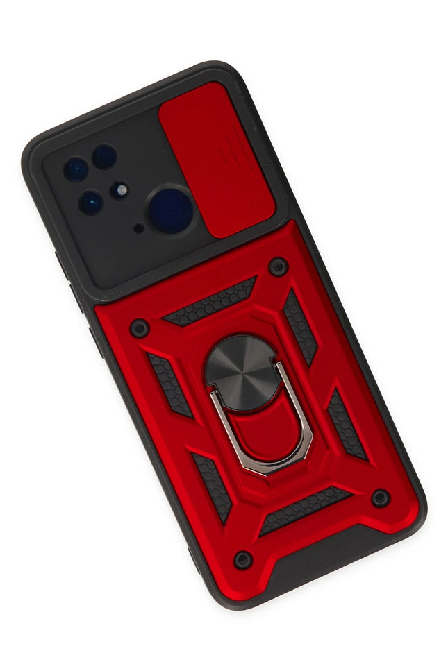 Xiaomi Redmi 10C Pars Lens Yüzüklü Silikon Kılıf - Kırmızı 3