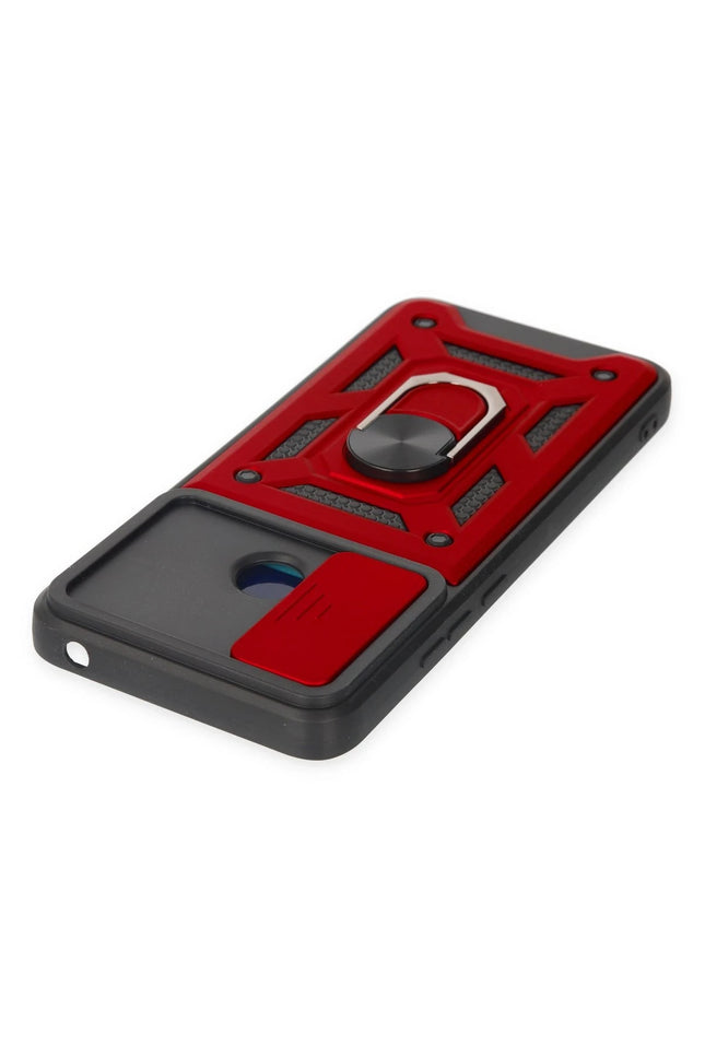 Xiaomi Redmi 10C Pars Lens Yüzüklü Silikon Kılıf - Kırmızı 4