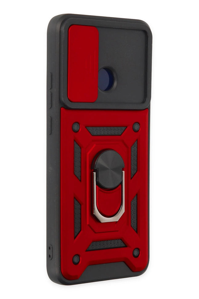 Xiaomi Redmi 10C Pars Lens Yüzüklü Silikon Kılıf - Kırmızı 2