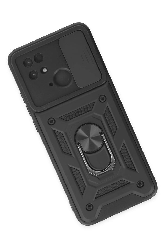 Xiaomi Redmi 10C Pars Lens Yüzüklü Silikon Kılıf - Siyah 3