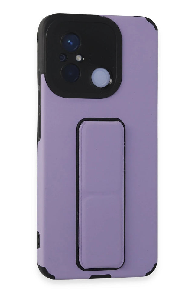 Xiaomi Redmi 12C Mega Standlı Silikon Kılıf - Lila