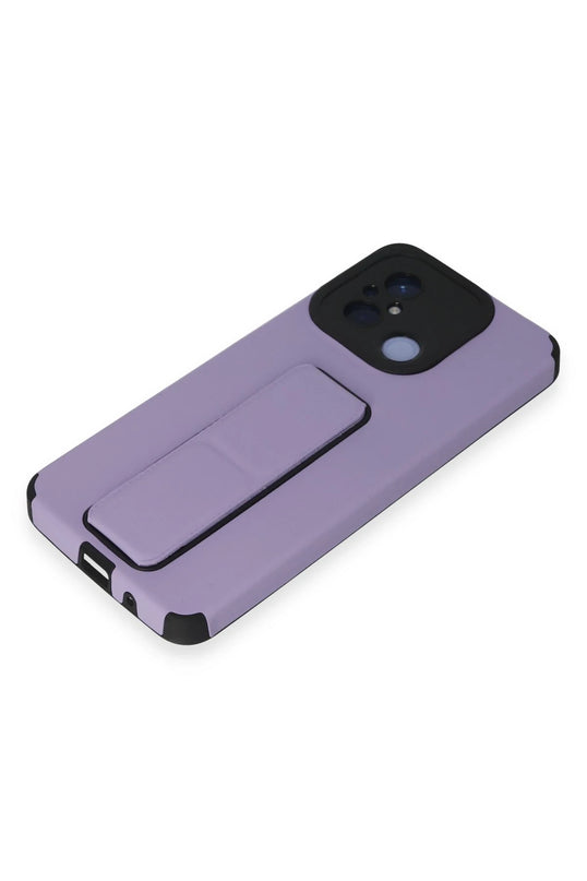 Xiaomi Redmi 12C Mega Standlı Silikon Kılıf - Lila 4