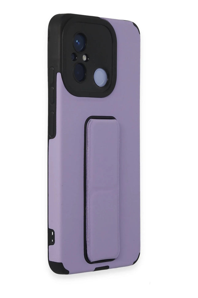 Xiaomi Redmi 12C Mega Standlı Silikon Kılıf - Lila 2