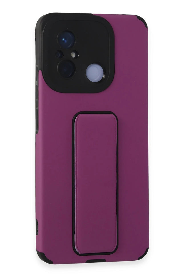 Xiaomi Redmi 12C Mega Standlı Silikon Kılıf - Mor