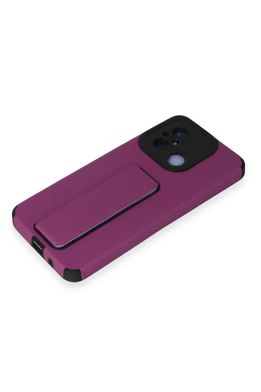 Xiaomi Redmi 12C Mega Standlı Silikon Kılıf - Mor 4