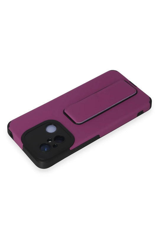 Xiaomi Redmi 12C Mega Standlı Silikon Kılıf - Mor 3
