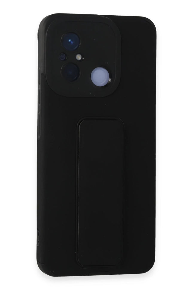 Xiaomi Redmi 12C Mega Standlı Silikon Kılıf - Siyah