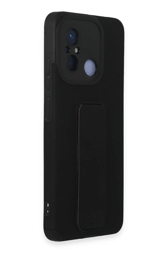 Xiaomi Redmi 12C Mega Standlı Silikon Kılıf - Siyah 2