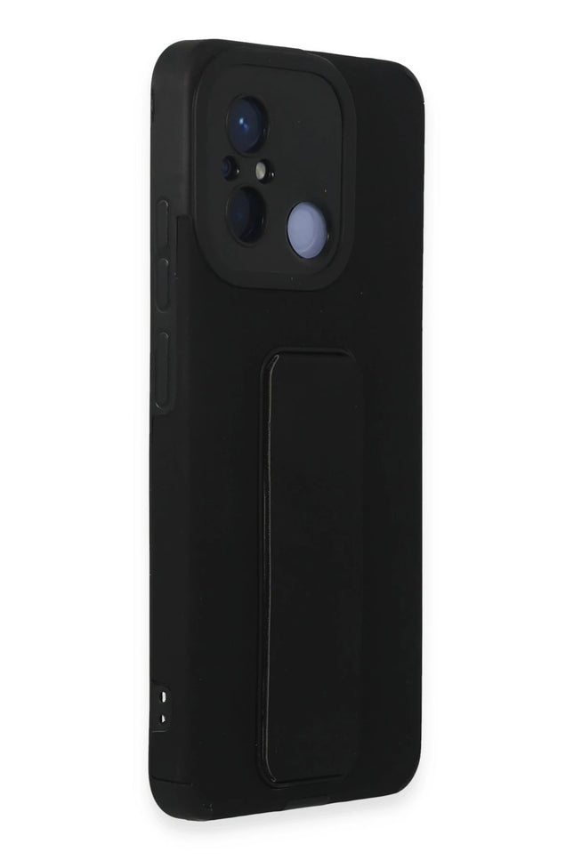 Xiaomi Redmi 12C Mega Standlı Silikon Kılıf - Siyah 2