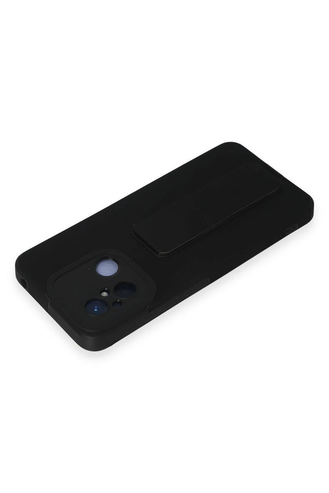 Xiaomi Redmi 12C Mega Standlı Silikon Kılıf - Siyah 3