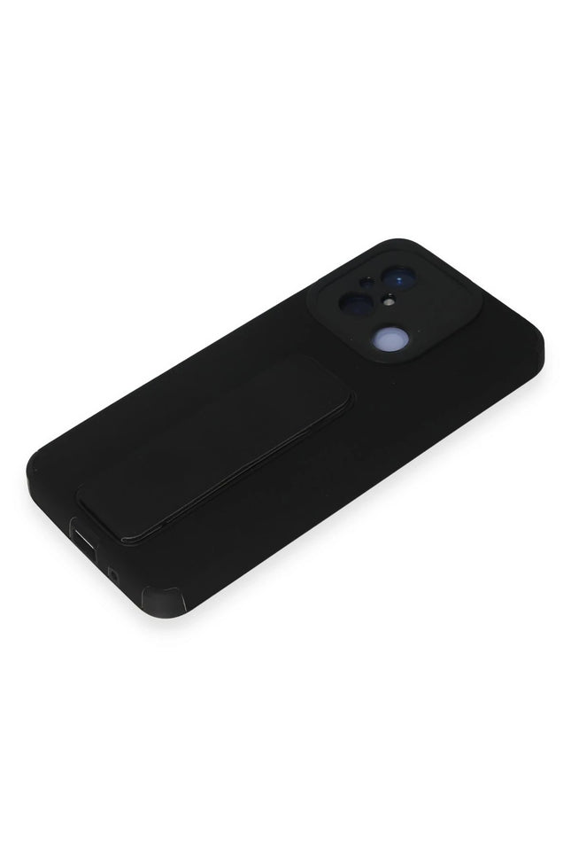 Xiaomi Redmi 12C Mega Standlı Silikon Kılıf - Siyah 4