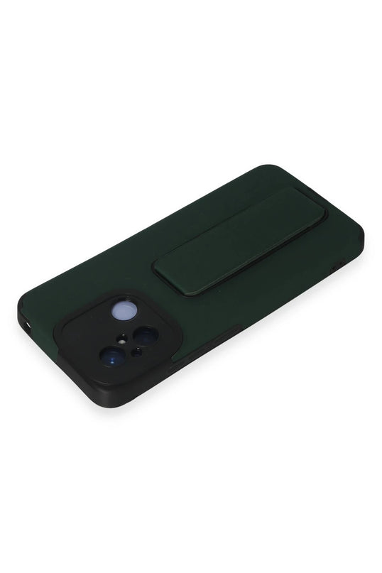 Xiaomi Redmi 12C Mega Standlı Silikon Kılıf - Yeşil 3
