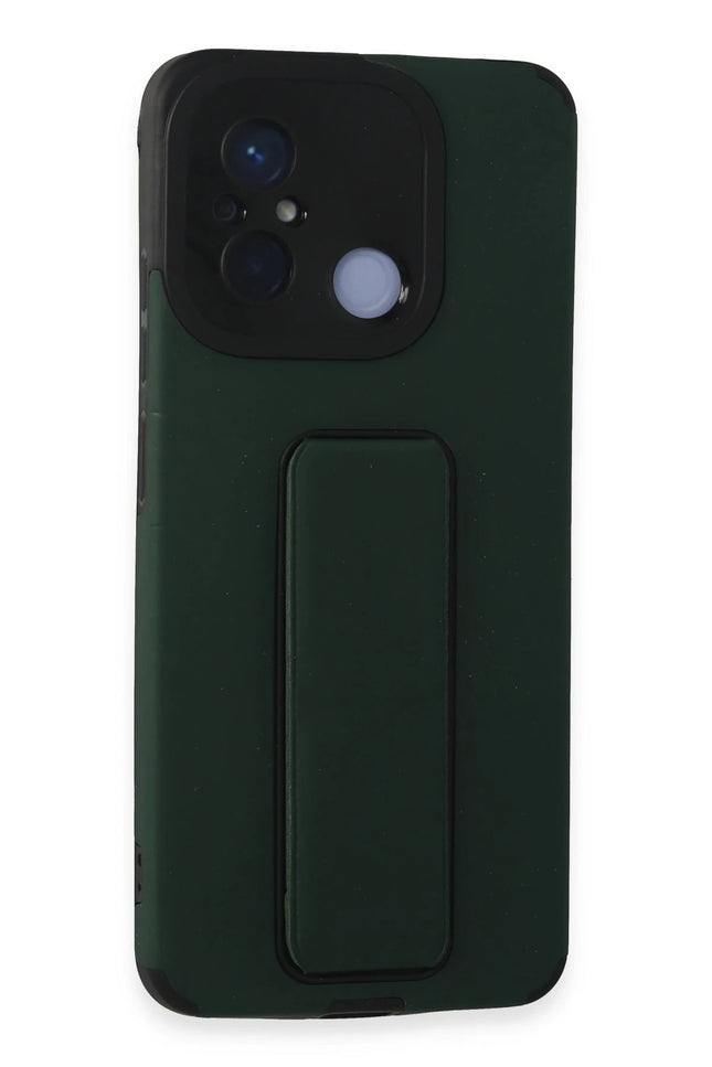 Xiaomi Redmi 12C Mega Standlı Silikon Kılıf - Yeşil