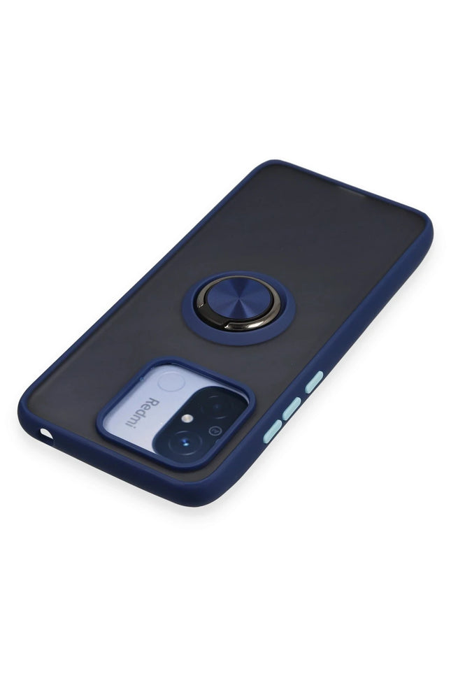 Xiaomi Redmi 12C Montreal Yüzüklü Silikon Kapak Kılıf - Lacivert 5