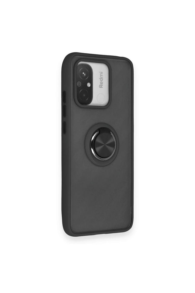 Xiaomi Redmi 12C Montreal Yüzüklü Silikon Kapak Kılıf - Siyah 2