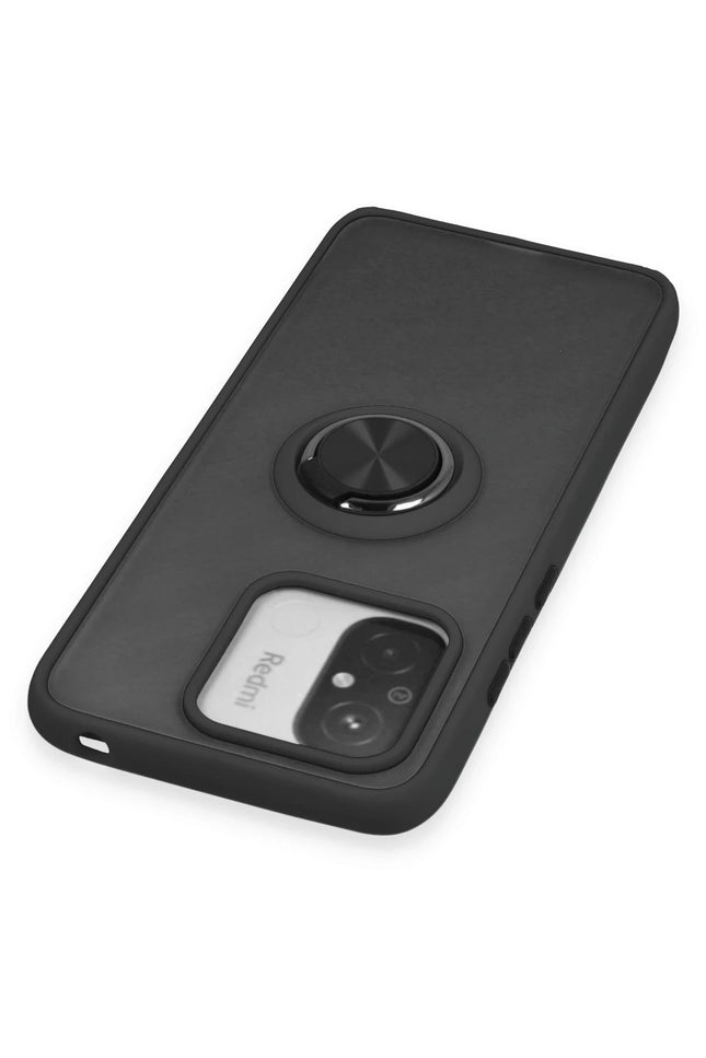 Xiaomi Redmi 12C Montreal Yüzüklü Silikon Kapak Kılıf - Siyah 4