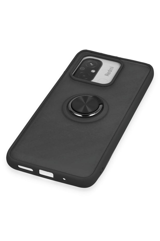 Xiaomi Redmi 12C Montreal Yüzüklü Silikon Kapak Kılıf - Siyah 5