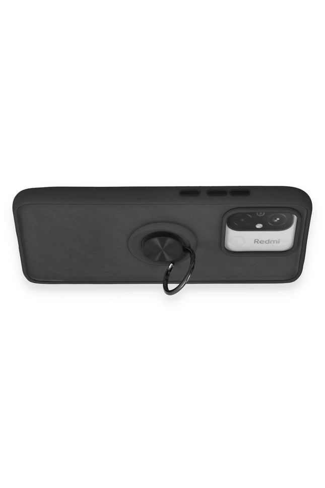 Xiaomi Redmi 12C Montreal Yüzüklü Silikon Kapak Kılıf - Siyah 3