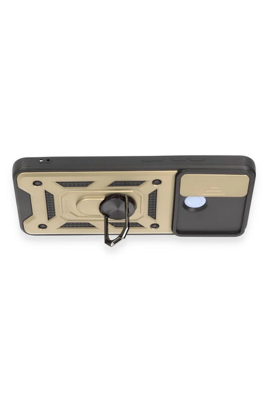 Xiaomi Redmi 12C Pars Lens Yüzüklü Silikon Kılıf - Gold 3
