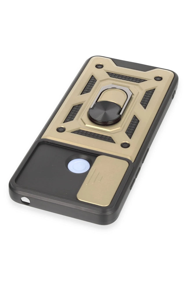 Xiaomi Redmi 12C Pars Lens Yüzüklü Silikon Kılıf - Gold 4