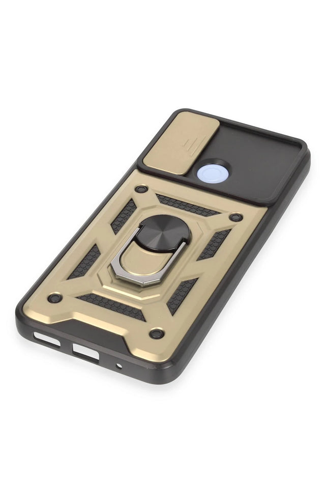 Xiaomi Redmi 12C Pars Lens Yüzüklü Silikon Kılıf - Gold 5