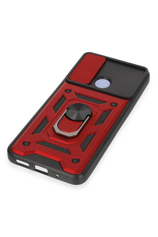 Xiaomi Redmi 12C Pars Lens Yüzüklü Silikon Kılıf - Kırmızı 5