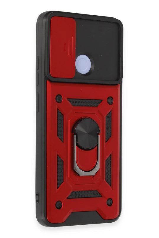 Xiaomi Redmi 12C Pars Lens Yüzüklü Silikon Kılıf - Kırmızı 2