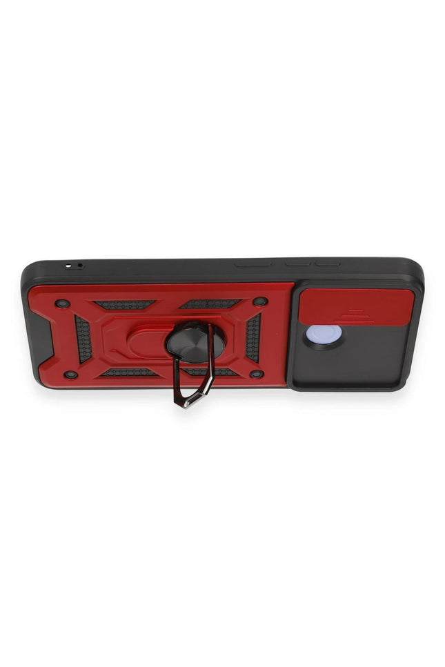 Xiaomi Redmi 12C Pars Lens Yüzüklü Silikon Kılıf - Kırmızı 3