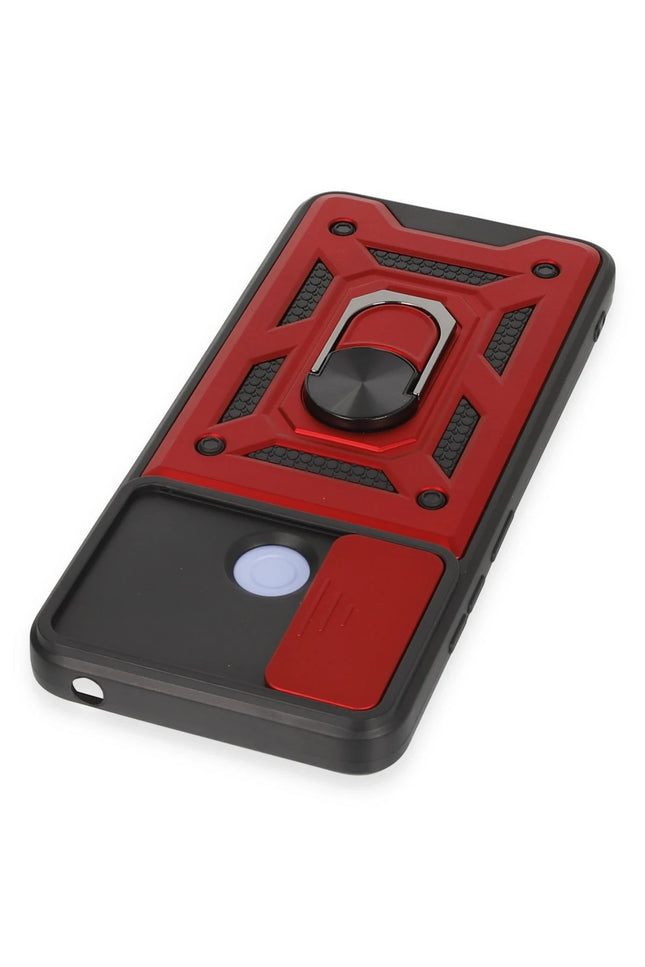 Xiaomi Redmi 12C Pars Lens Yüzüklü Silikon Kılıf - Kırmızı 4