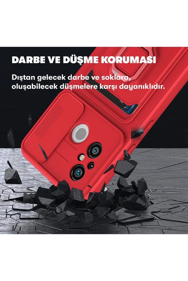 Xiaomi Redmi 12C Zuma Kartvizitli Yüzüklü Silikon Kılıf - Kırmızı 2