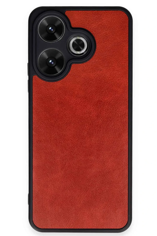 Xiaomi Redmi 13 4G Aras Deri Kapak Kılıf - Kırmızı