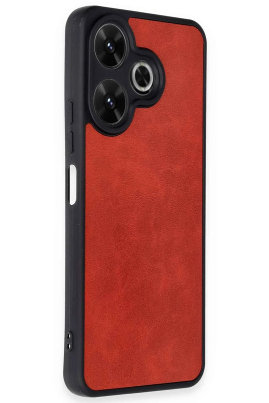Xiaomi Redmi 13 4G Aras Deri Kapak Kılıf - Kırmızı 2