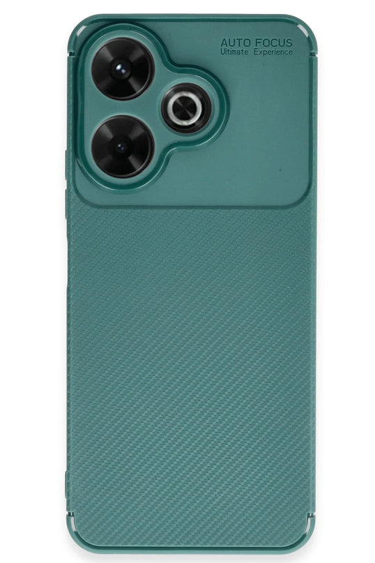 Xiaomi Redmi 13 4G Auto Focus Karbon Kapak Kılıf - Koyu Yeşil 4