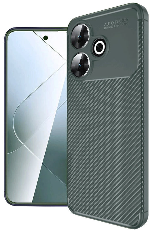 Xiaomi Redmi 13 4G Auto Focus Karbon Kapak Kılıf - Koyu Yeşil