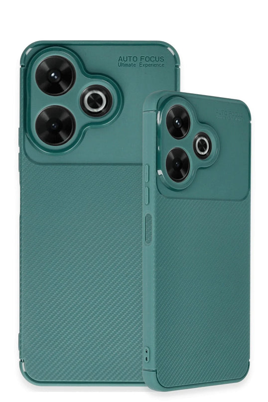 Xiaomi Redmi 13 4G Auto Focus Karbon Kapak Kılıf - Koyu Yeşil 3