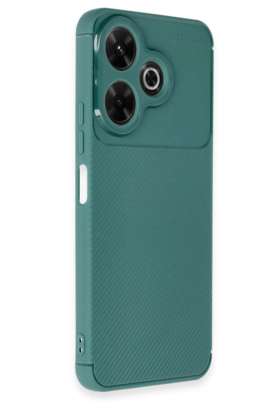 Xiaomi Redmi 13 4G Auto Focus Karbon Kapak Kılıf - Koyu Yeşil 2