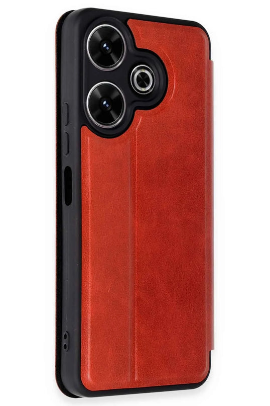 Xiaomi Redmi 13 4G Flip Cover Kılıf - Kırmızı 2