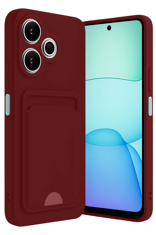 Xiaomi Redmi 13 4G Kelvin Kartvizitli Silikon Kılıf - Bordo