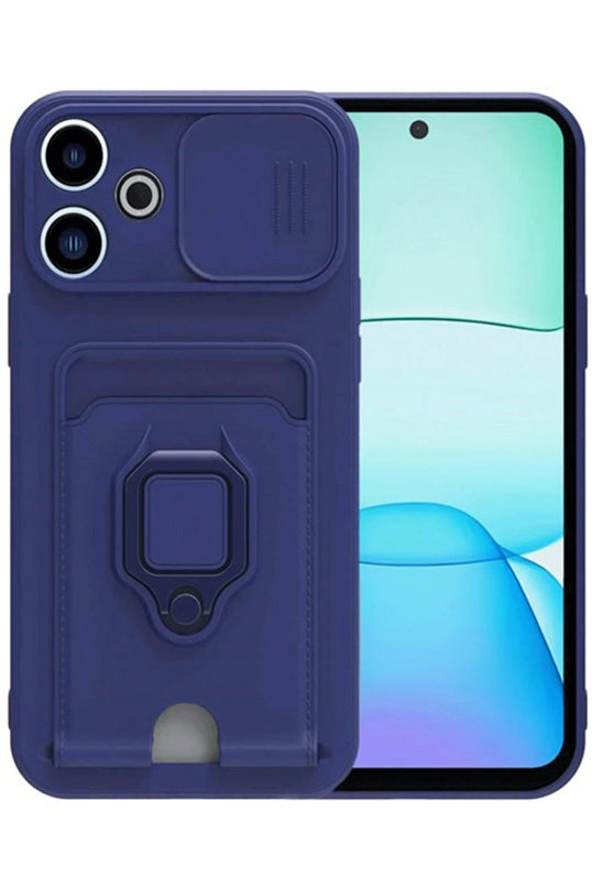 Xiaomi Redmi 13 4G Zuma Kartvizitli Yüzüklü Silikon Kılıf - Lacivert