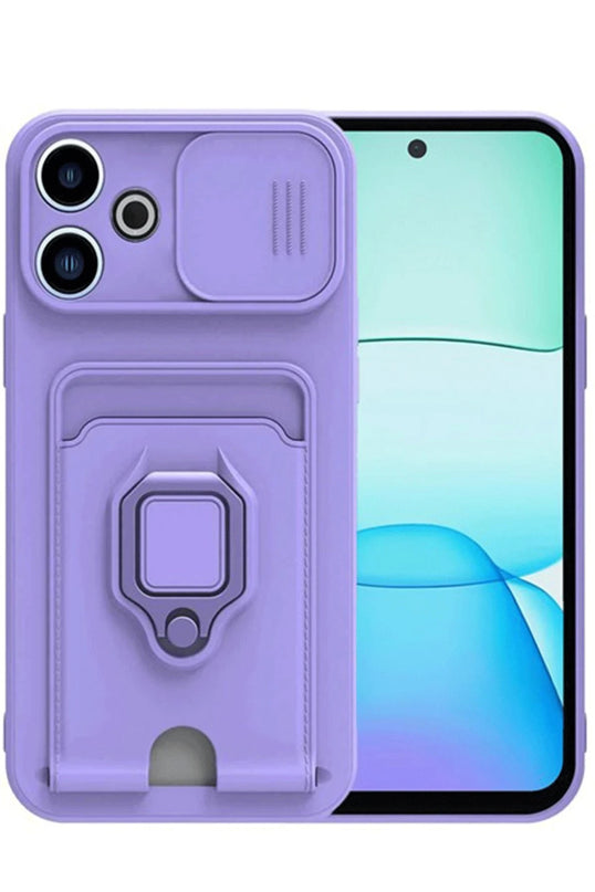 Xiaomi Redmi 13 4G Zuma Kartvizitli Yüzüklü Silikon Kılıf - Lila