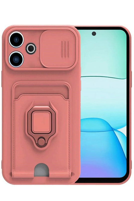 Xiaomi Redmi 13 4G Zuma Kartvizitli Yüzüklü Silikon Kılıf - Pembe