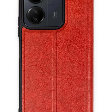Xiaomi Redmi 13C Flip Cover Kılıf - Kırmızı